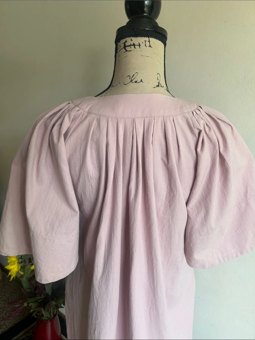 Tuckernuck Pomander Place Finley Flutter Sleeve Mauve Pink Mini Dress Size XS
